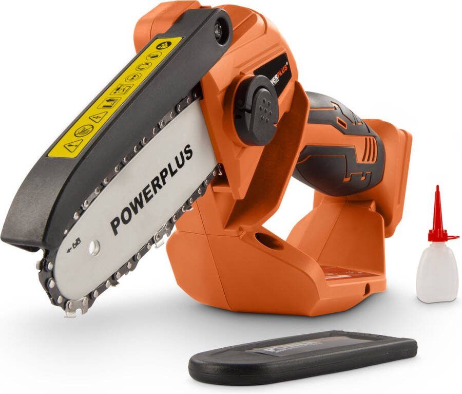Powerplus Dual Power Accu-kettingzaag POWDPG7572 Snoeizaag op batterij van 20 V zonder accu en lader zaagblad van 10 cm met 14 tanden tuingereedschap