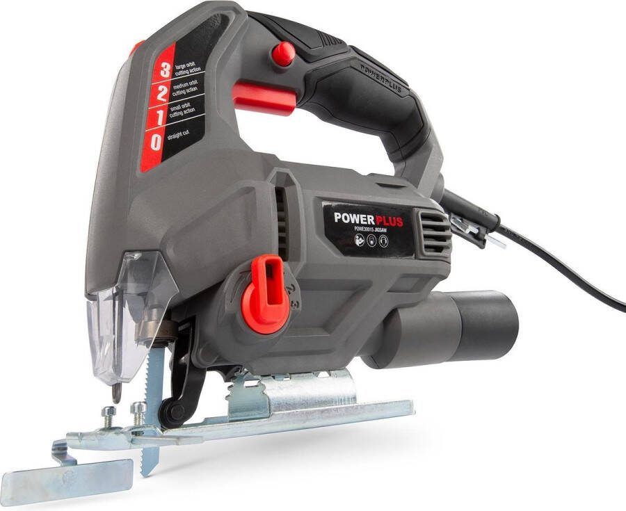 Powerplus POWE30015 Decoupeerzaag 710W 4 pendelposities Incl. stofafzuigingaansluiting parallelgeleider en decoupeerzaagblad