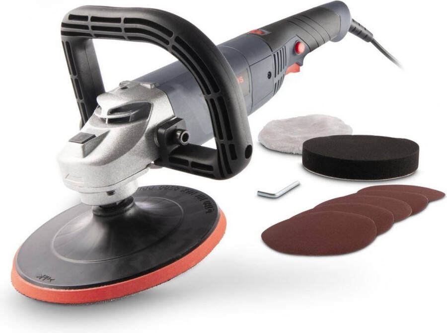 Powerplus POWE41030 Polijstmachine 1200W Ø180 mm Softstart Constante snelheid controle Incl. 3 accessoires