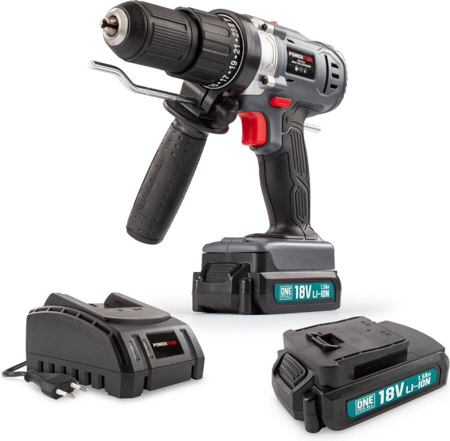 Powerplus POWEBCIDS2 Klopboor- schroefmachine 18V 50Nm incl. 2 batterijen 18V 1.5Ah en lader