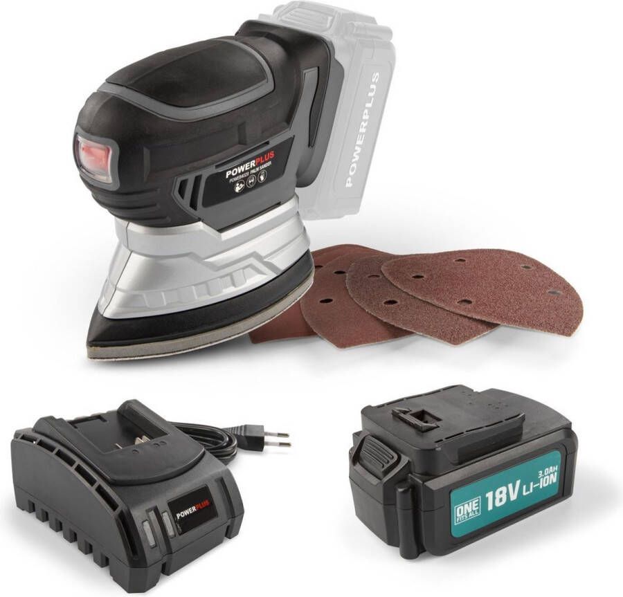 Powerplus POWEBMSS3 Handpalmschuurmachine 18V+batt.18V 3.0Ah +lader