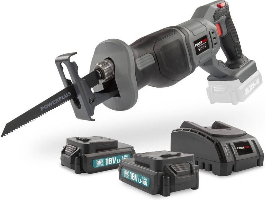 Powerplus POWEBRSS2 Reciprozaag 18V incl. 2 batterijen 18V 1.5Ah en lader