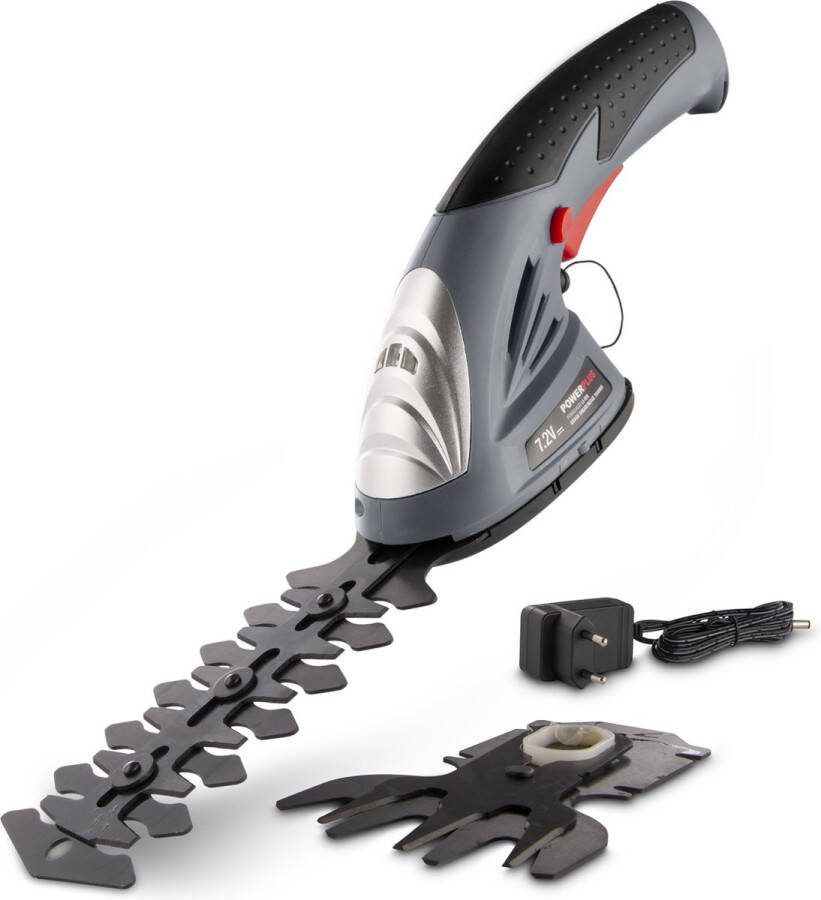 Powerplus POWEG4500 Gras- Heggenschaar Accu 7.2V Snoeien en knippen Zwaardlengte 83 120mm Mesafstand 8mm Incl. 1 5Ah accu en lader Haagschaar voor tuinonderhoud