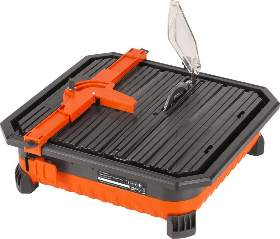 Powerplus Dual Power accu tegelsnijder POWDP75100 20V toestel 390x365mm tafel Ø110mm snijschijf zonder batterij en lader met 1 acc