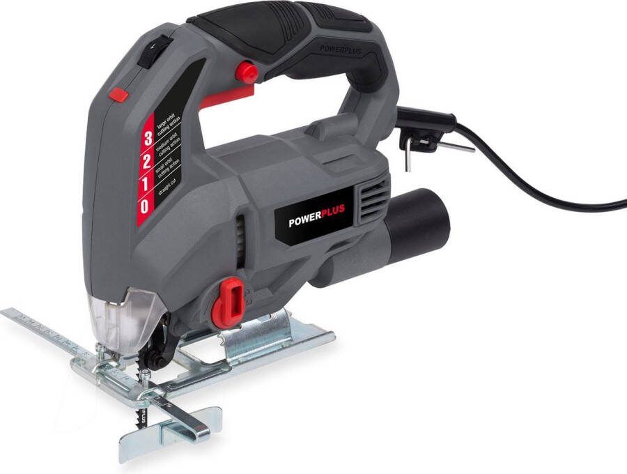 Powerplus POWESET3 Decoupeerzaag 710W 4 pendelposities Snelwisselsysteem Incl. stofzuigaansluiting parallelgeleider alu gereedschapskofferkoffer en 20 decoupeerzaagbladen