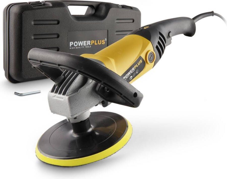 Powerplus POWX0474 Polijstmachine 1200W Ø180 mm Softstart Constante snelheid controle Incl. 3 accessoires en opbergkoffer