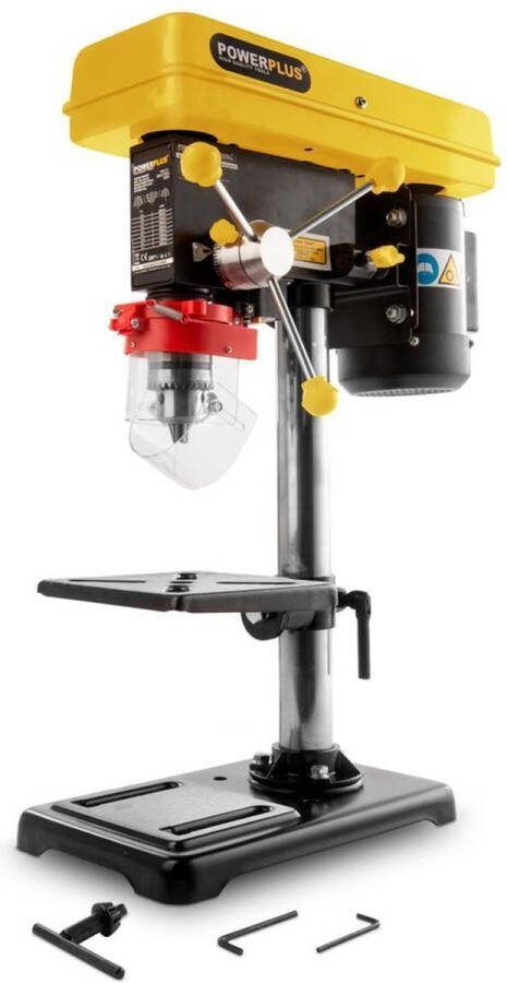Powerplus POWX155 Kolomboormachine 500W Max. boordiepte 50mm Regelbare snelheid Instelbare werktafel Inductie motor (langere levensduur) Led licht
