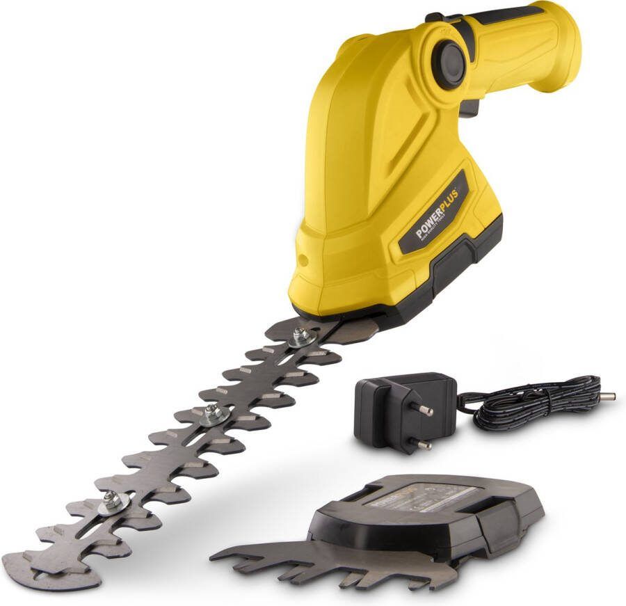 Powerplus POWXG2033 Gras- Heggenschaar Accu 7.2V Snoeien en knippen Zwaardlengte: 100 180mm Mesafstand: 8mm Incl. 1 5Ah accu en lader Haagschaar voor tuinonderhoud