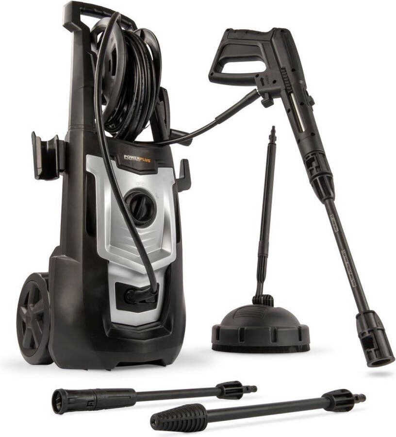 Powerplus POWXG90410 Hogedrukreiniger 1800W Max. 140 bar 420 l h Incl. 8m slang terrasreiniger en accessoires Reiniger voor auto fiets en meubelen