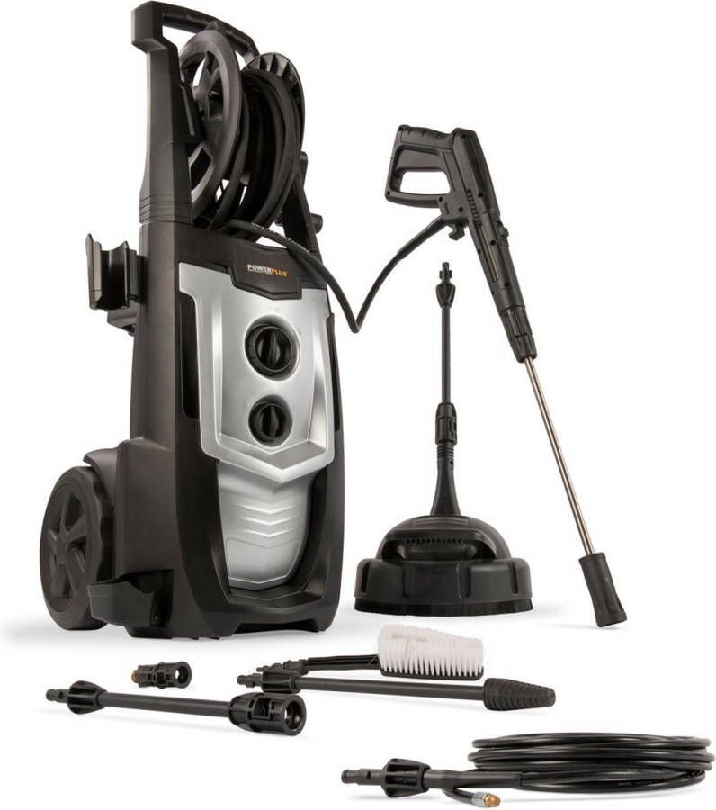 Powerplus POWXG90425 Hogedrukreiniger 2500W Max. 195 bar 468 l h Incl. 8m slang terrasreiniger en accessoires Reiniger voor auto fiets en meubelen