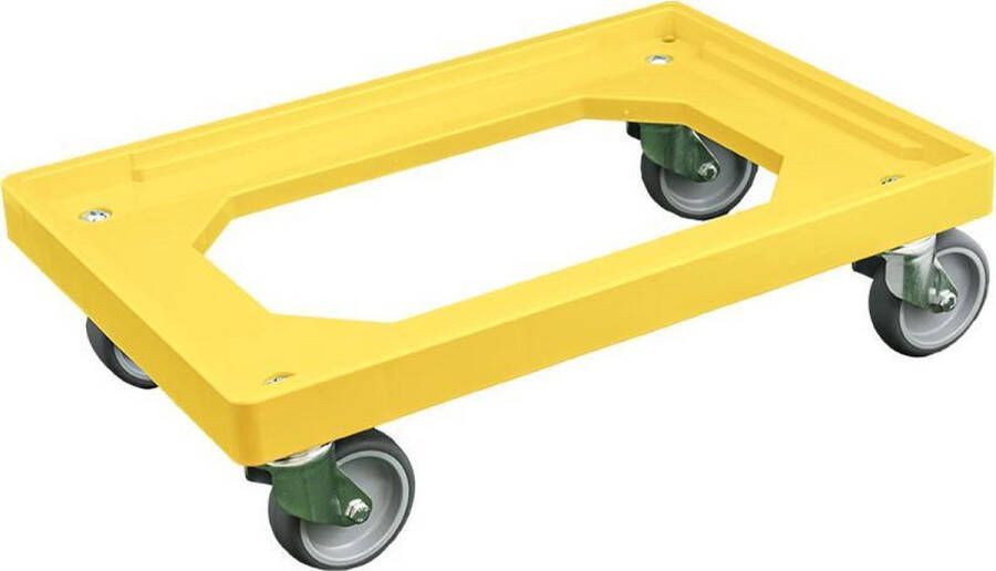 Powertower Transportframe dolly voor kunststof kratten van 600 x 400 mm tot 240 kg Geel