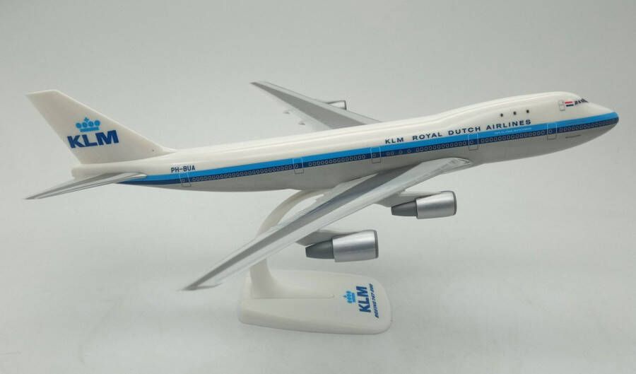 PPC Schaalmodel KLM Boeing vliegtuig 747-200 schaal 1:250 lengte 28 26cm