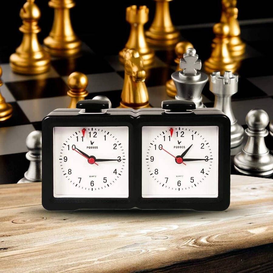 PQ9905 Schaakklok Analoog– Schaken-218mm * 126mm * 54mm–Chess Clock Inclusief Gratis Nederlandstalige Handleiding