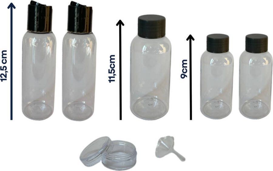 Practical Pal Reisflesjes Travel Set 6-delig transparant