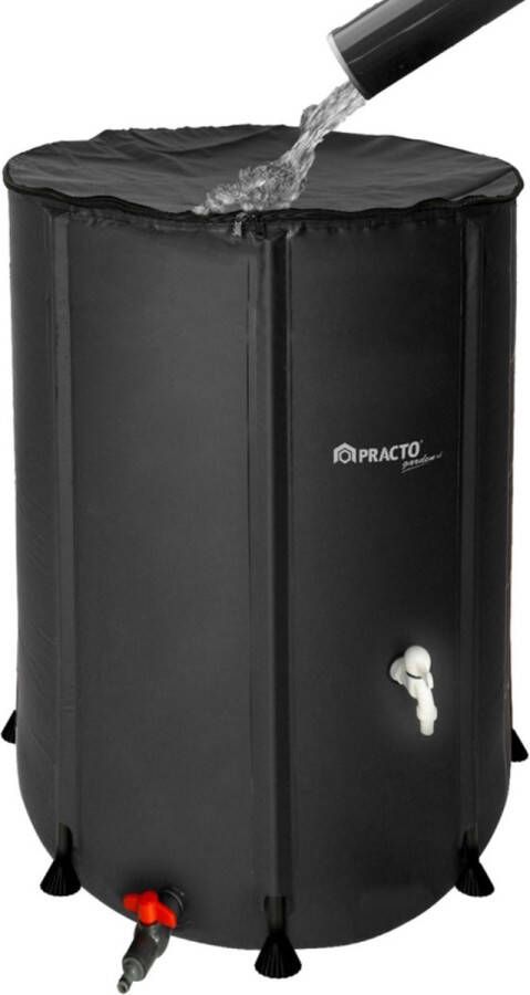 Practo garden Opvouwbare regenton 350 liter Inclusief kraantje Waterafvoer met slangaansluiting