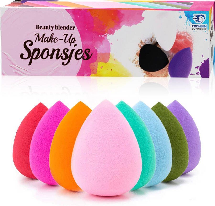 Premium Commerce Beauty Blender Make-up Sponsjes Powder Puff Spons 8 stuks Luxe Touch!