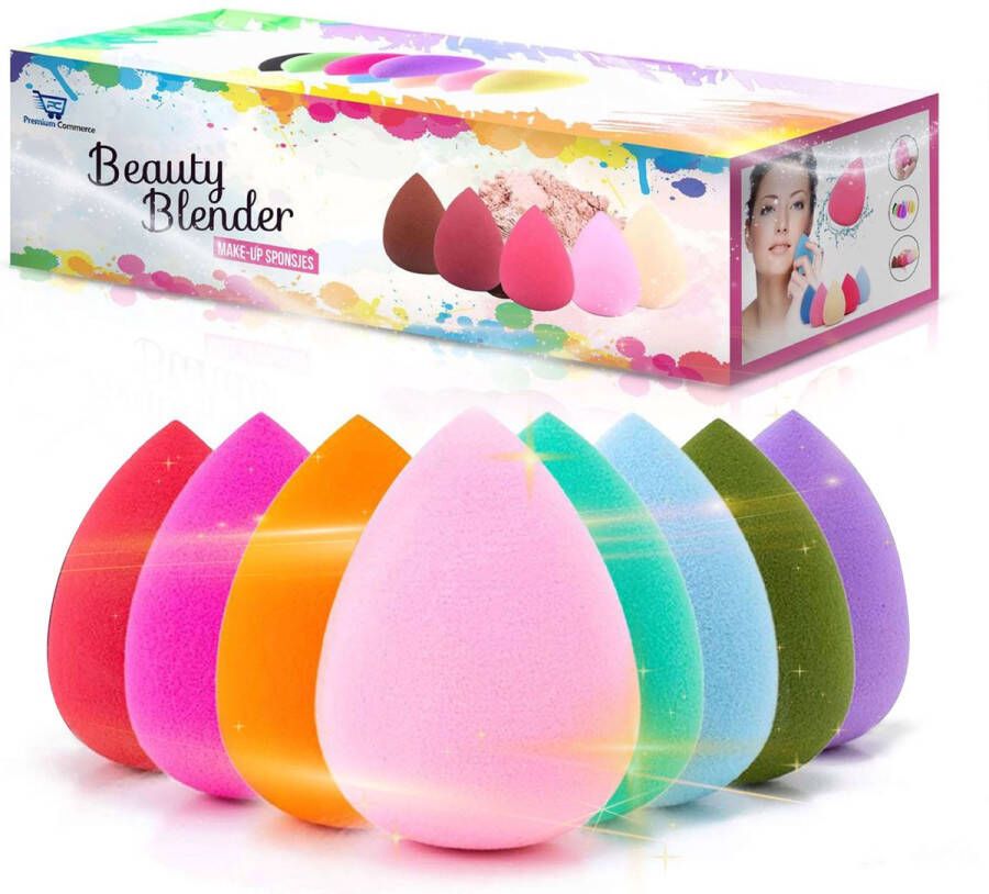 Premium Commerce Beauty Blender Make-up Sponsjes Spons 8 stuks Zacht & Perfecte vorm!