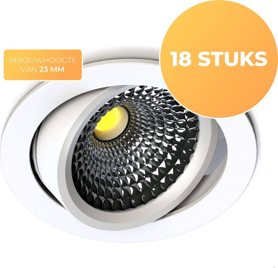 PremiumLED STAR Ultra Flat Inbouwspot Wit Rond 2700K 18 Stuks