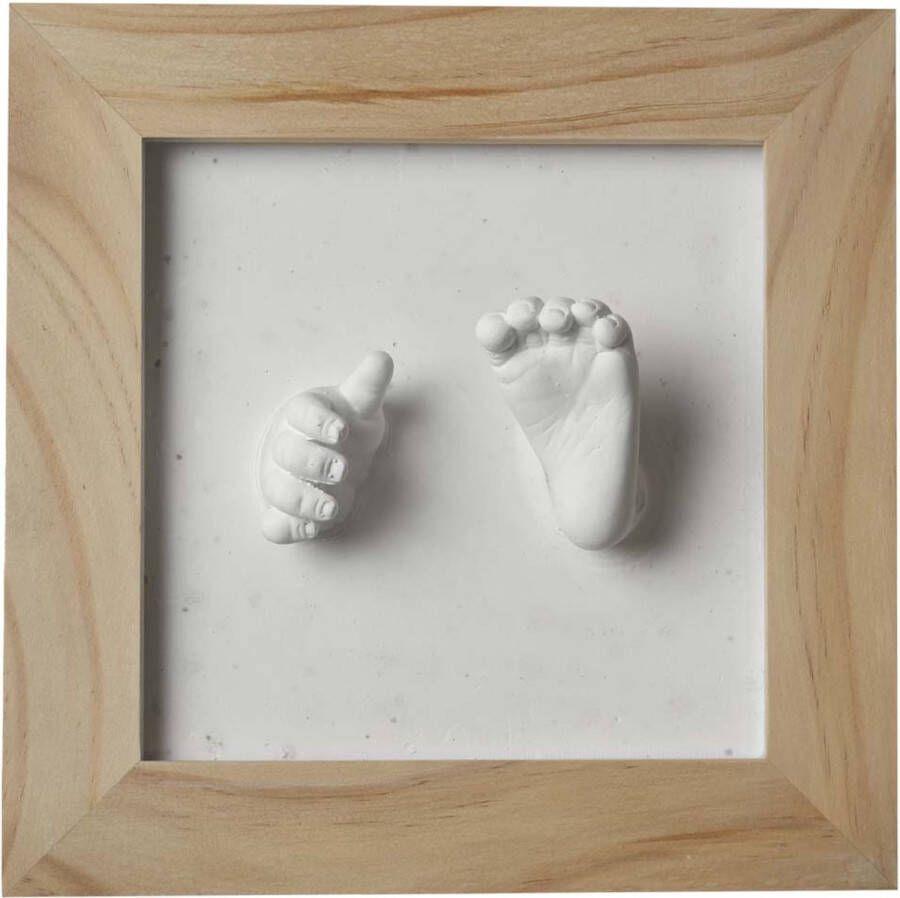 Prénatal fotolijst met 3D gipsafdruk Voor Jongens en Meisjes Onbehandeld Naturel