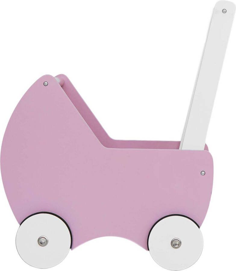 Prénatal Houten Poppenwagen Poppenbuggy voor Binnen en Buiten Poppenwagens Hout Roze Geschikt va. 18 mnd