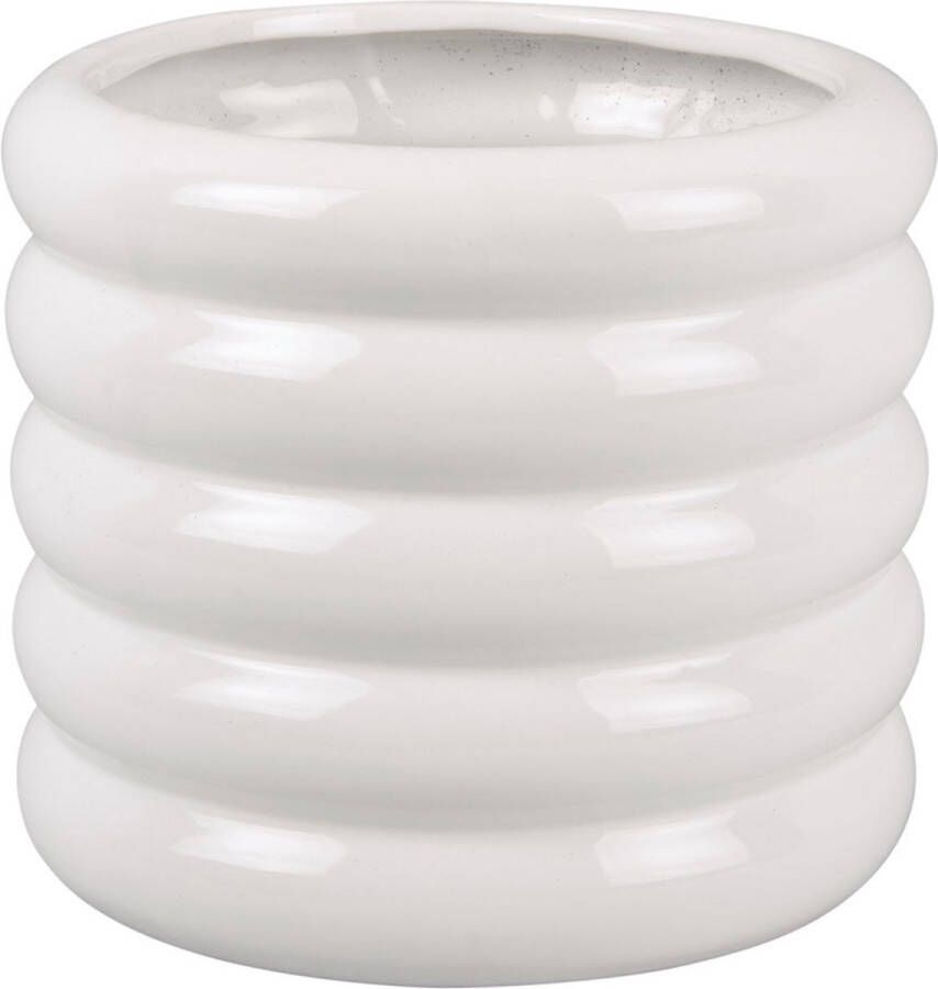 Present Time Bloempot Bobbly Glazed Wit Ø22cm Scandinavisch Modern