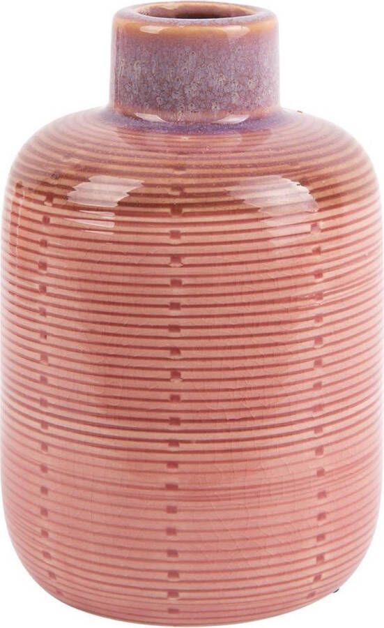 Present Time Bloempotten Vase Bottle ceramic small Roze
