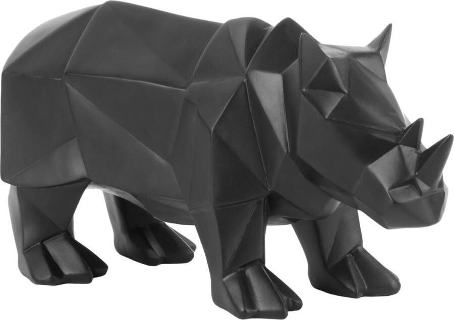 Present Time Decoratief Beeld Origami Neushoorn zwart B 29 5 cm