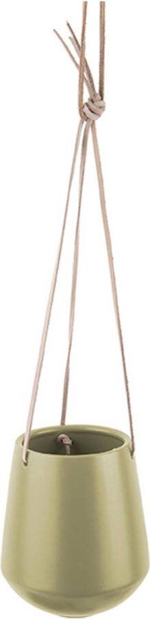 Pt Skittle Hangende Plantenpot Keramiek 15x13 5cm Mat Groen(Olijfgroen )