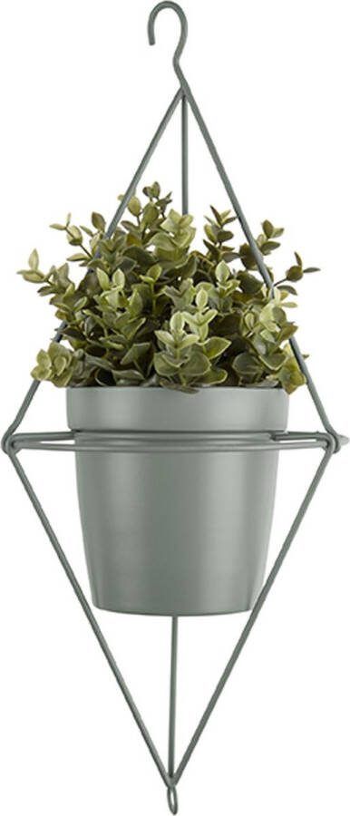 Present Time Hangende plantenpot Spatial Diamond IJzer Jade Groen 13x12cm Scandinavisch