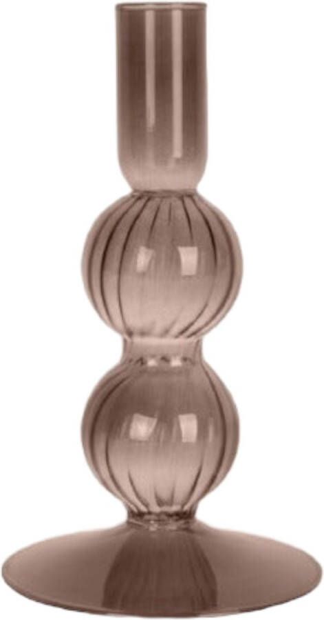 PT LIVING Candle holder Swirl Bubbles Chocolate Brown