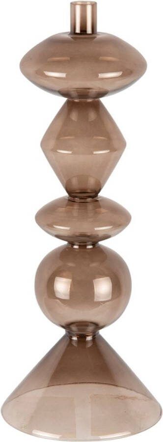 Present Time Kandelaar Totem Glass Xl Chocoladebruin