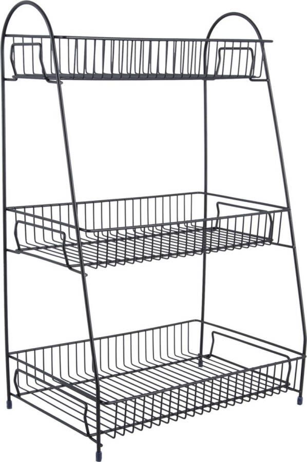 Present Time keukenrek kitchen rack Tidy large zwart black 30x20x45 5 cm PT3845BK