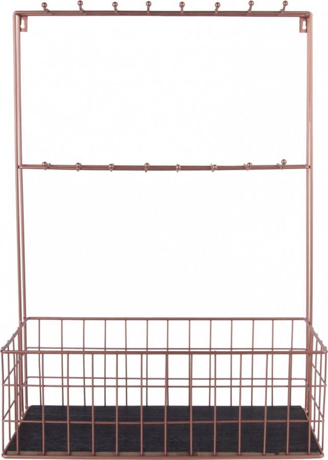 Present Time Kitchen rack XL w. hooks painted copper