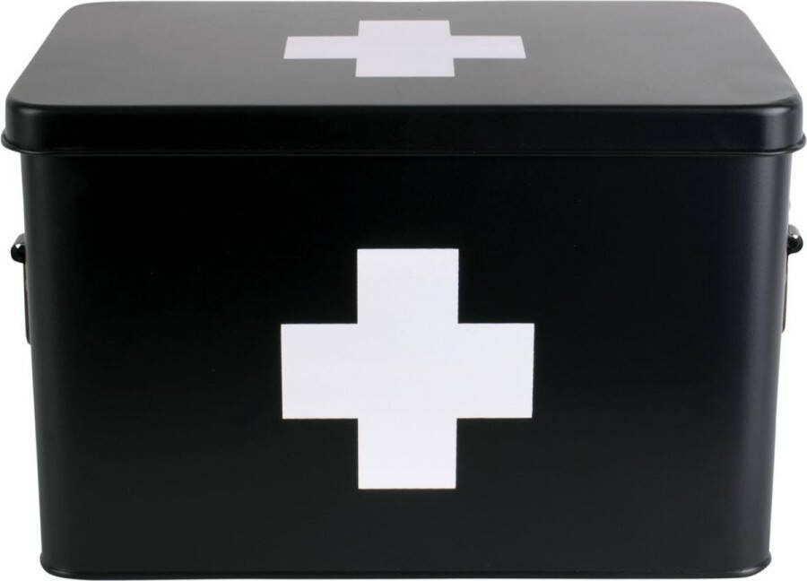 Present Time Medicijnkist Large Metaal Mat Zwart 31 5x19x21cm Scandinavisch