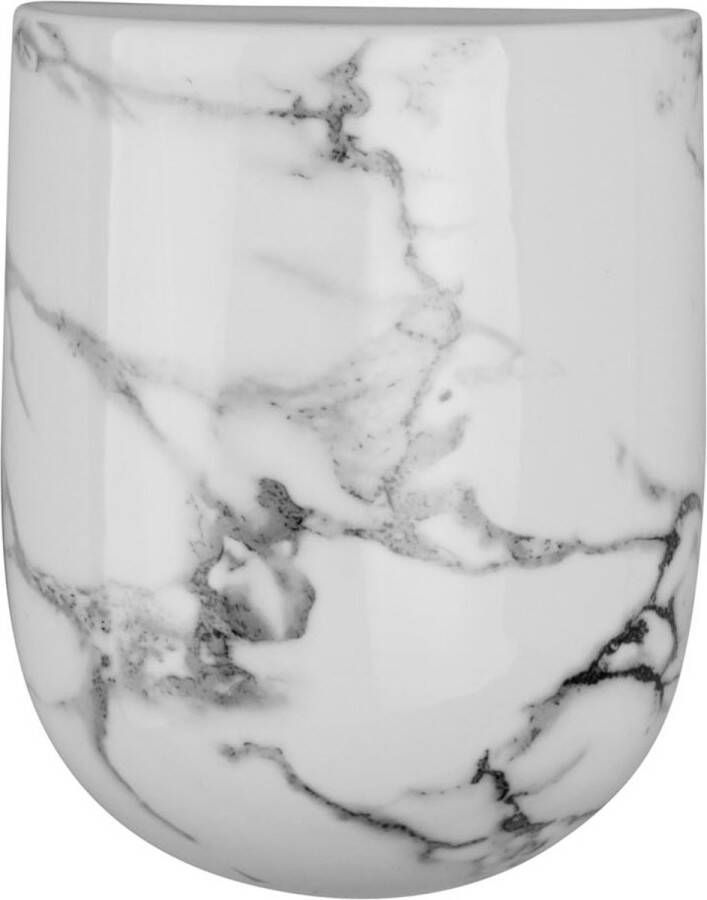 Present Time Muur plantenpot Oval Marmerprint Wit 14 8x7cm Modern