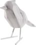 Present Time Ornament Bird Large Polyresin Marmerprint Wit 9x24x18 5cm - Thumbnail 1
