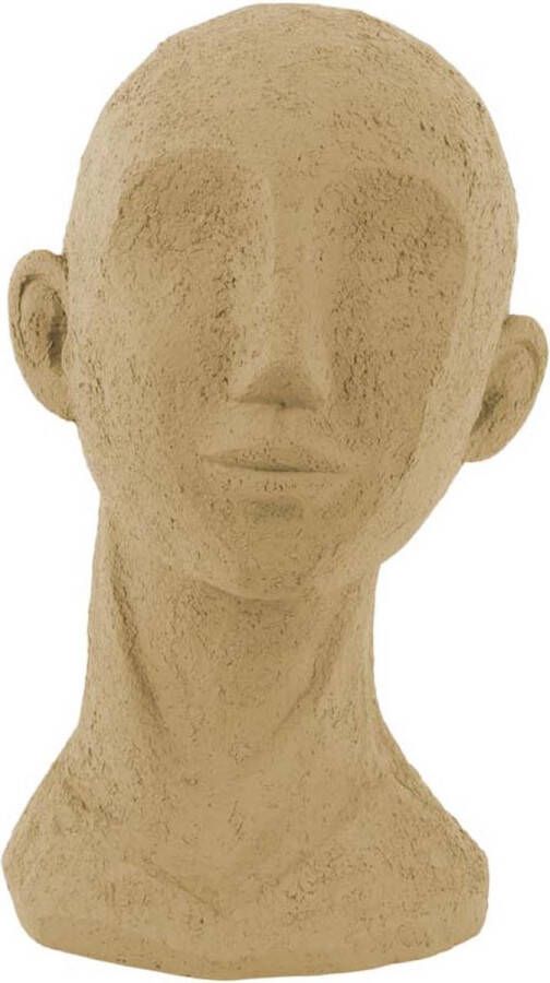 Present Time Ornament Face Art Polyresin Zandbruin 14 7x15 4x24 5cm Scandinavisch