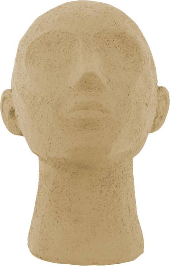 Present Time Ornament Face Art Up Polyresin Zandbruin 18 5x16x22 8cm Scandinavisch