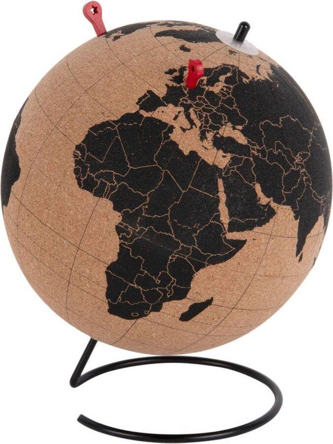 Present Time Ornament World Globe Large Zwart Ø20cm Modern