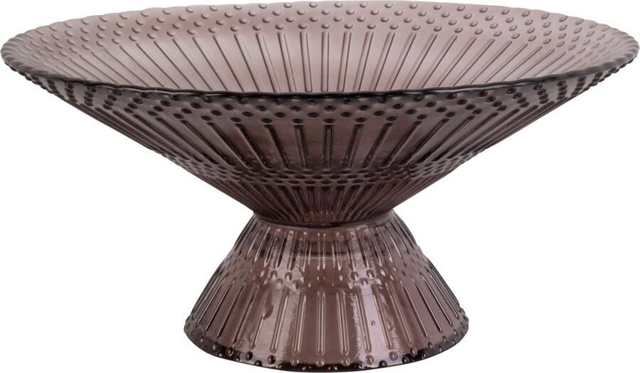 Present Time Schaal Prance Medium Glas Chocolade Bruin Ø25x12cm Modern