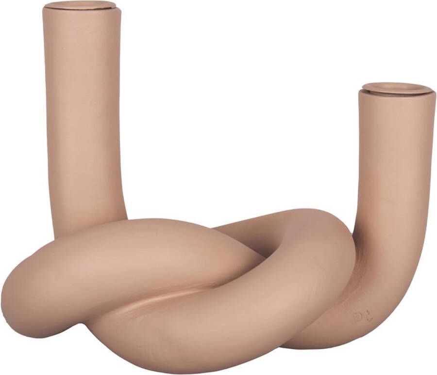 Present Time Kandelaar Knot Dubbel Bruin 13 6x14 8x18 3 cm Modern Scandinavisch