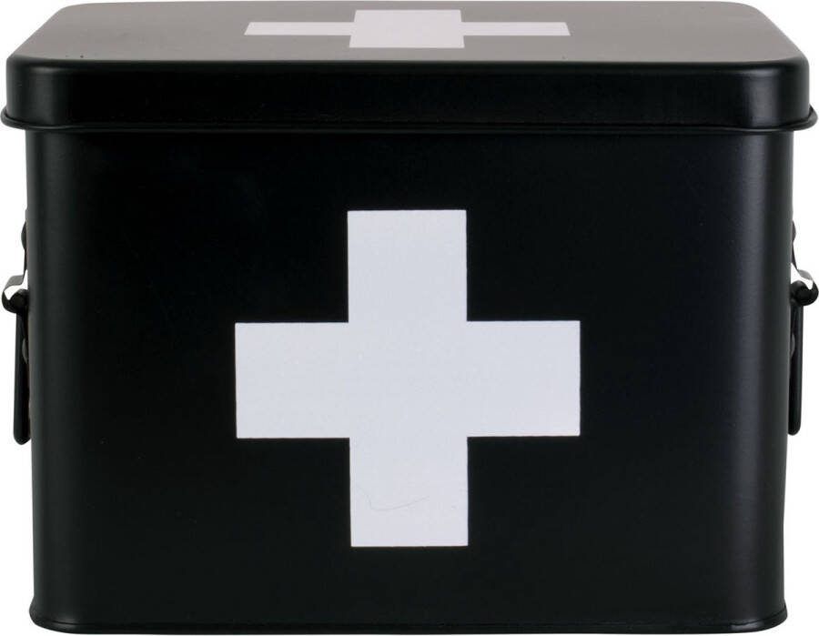 Present Time Pt Medicijnkist -Metaal Medium Zwart 21 x 16 x 16 cm