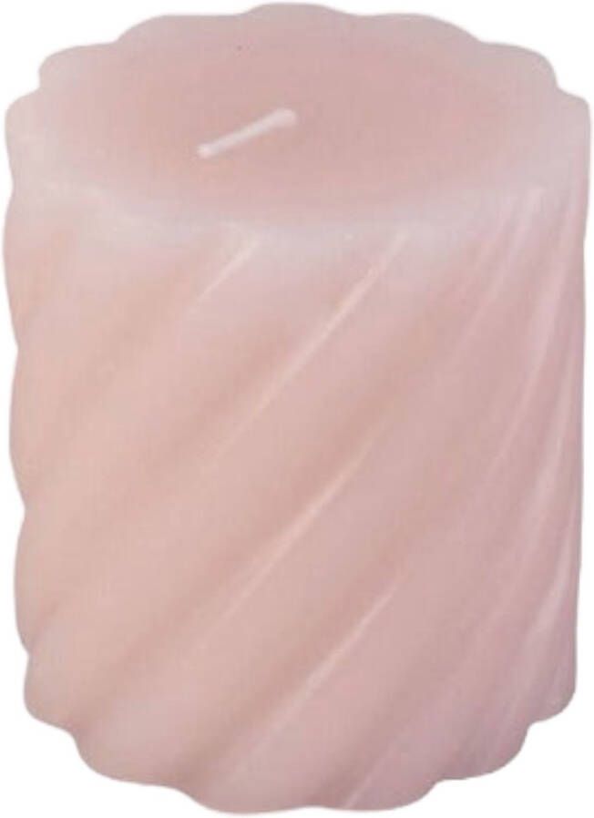 Pt Stomp kaars Swirl soft pink Small 7.5 x 7 cm
