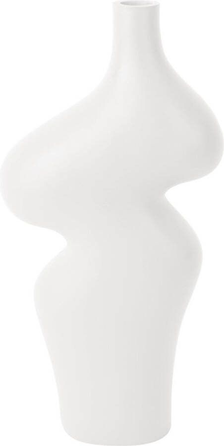 Present Time Vaas Organic Curves Wit 15 5x8x30 5cm Scandinavisch Modern