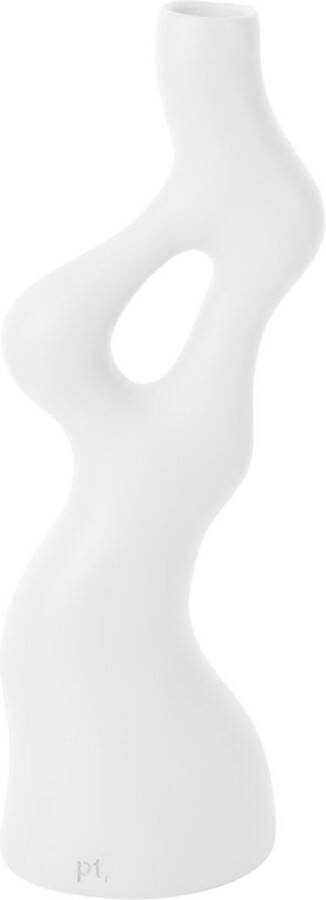 Present Time Vaas Organic Swirls Wit 12 5x10 5x33cm Scandinavisch Modern