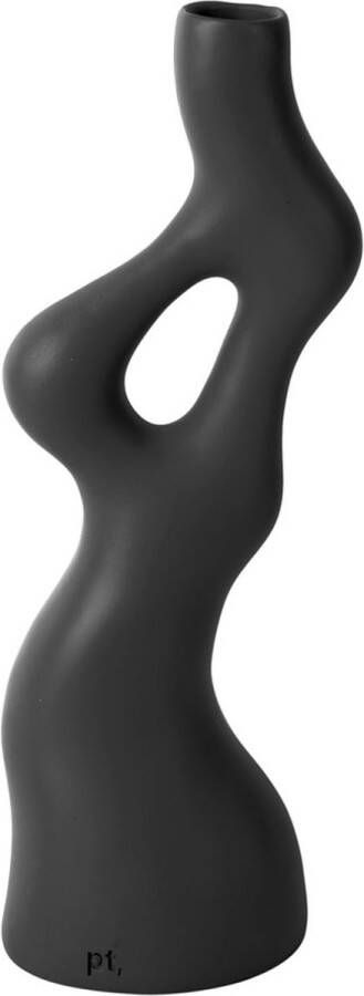 Present Time Vaas Organic Swirls Zwart 12 5x10 5x33cm Scandinavisch Modern