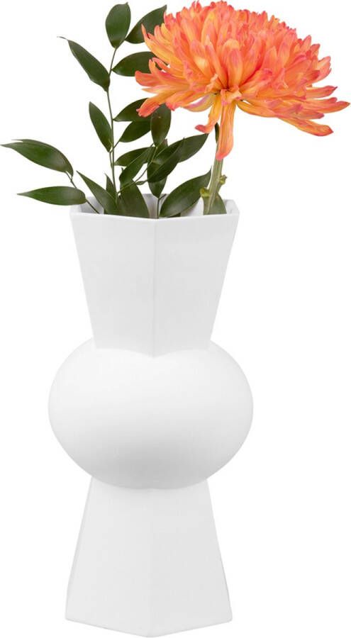Present Time Vase Geo Count polyresin white