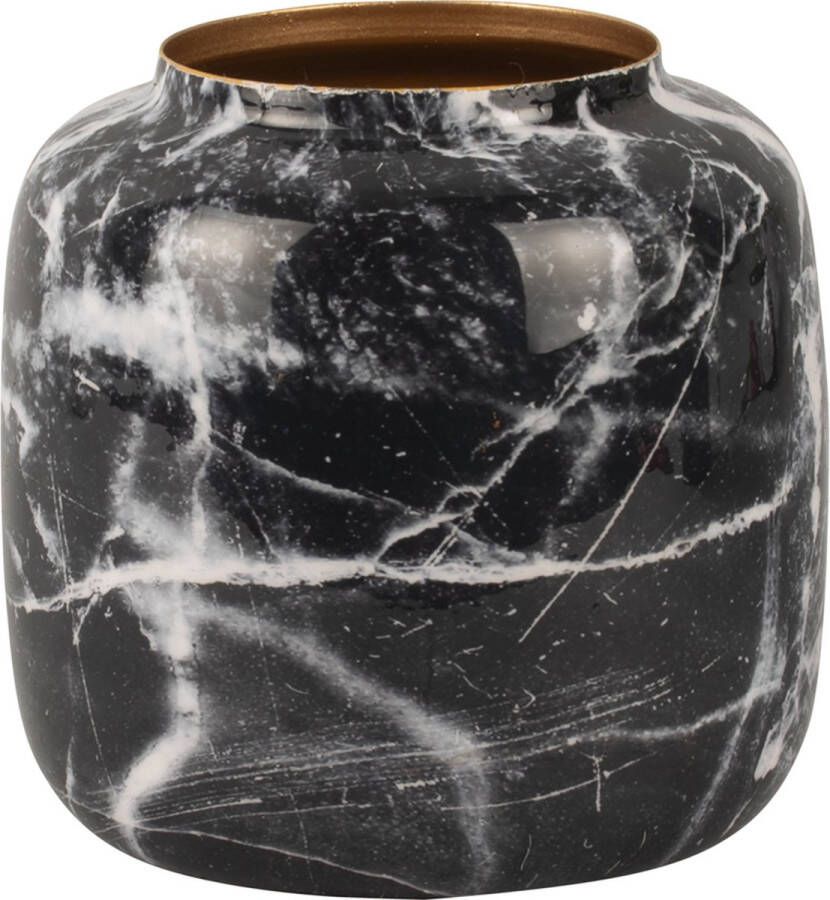 Present Time Vaas Marble Look Zwart 19 5x19 5 cm Modern Scandinavisch