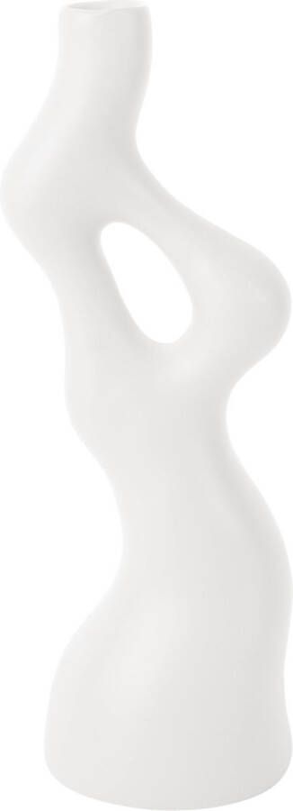 Present Time Vase Organic Swirls polyresin white