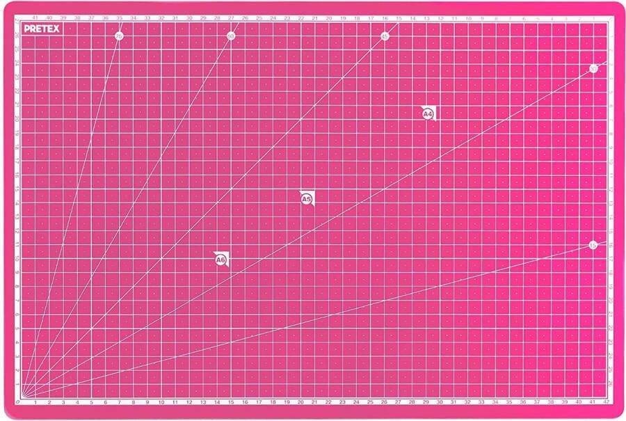 PRETEX Snijmat A3 zelfherstellend metrische indeling naaionderlegger snijonderlegger knutselonderlegger 45 x 30 cm hoekmaten 15 ° – snijmat